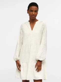 OBJFEODORA GIA L/S DRESS NOOS cloud dancer