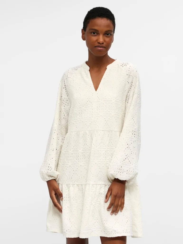 OBJFEODORA GIA L/S DRESS NOOS cloud dancer