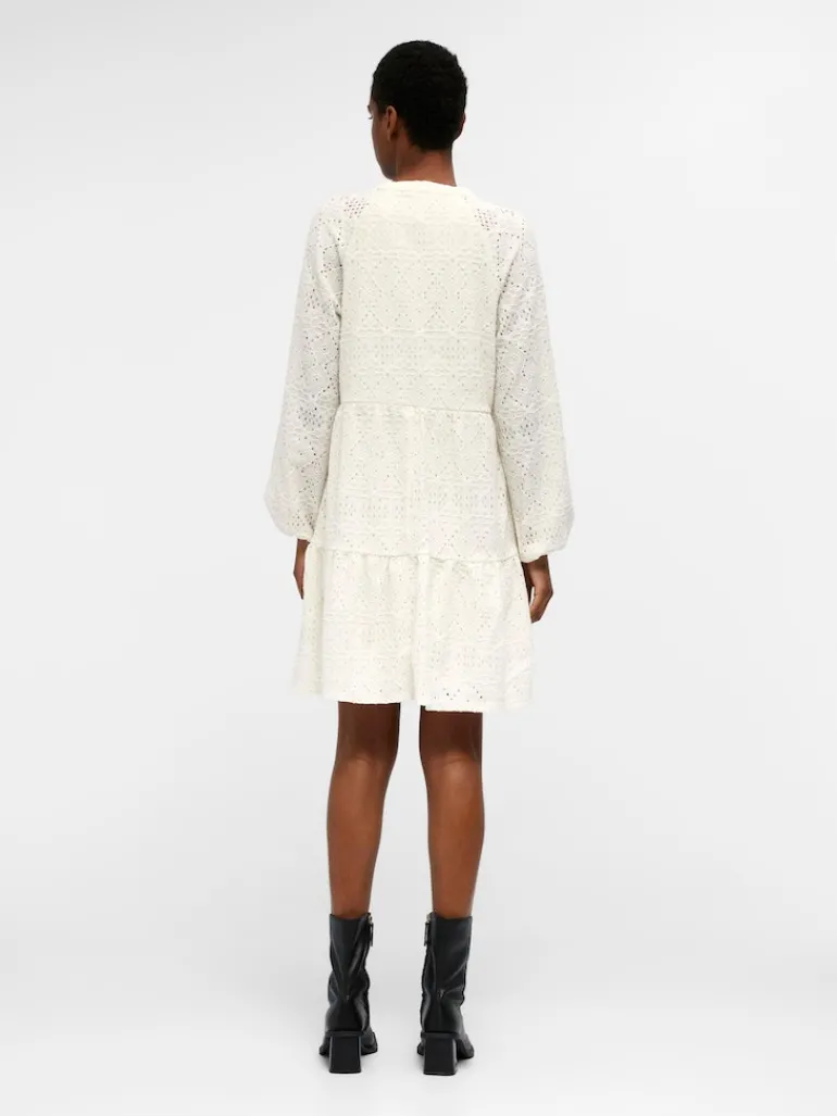 OBJFEODORA GIA L/S DRESS NOOS cloud dancer