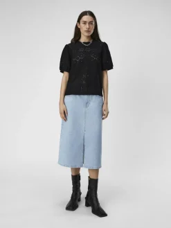 OBJFEODORA S/S TOP NOOS black