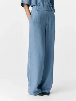 OBJFRAME LISA WIDE MW PANT NOOS light blue denim