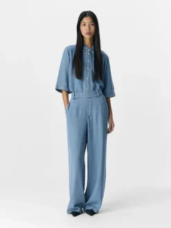 OBJFRAME LISA WIDE MW PANT NOOS light blue denim