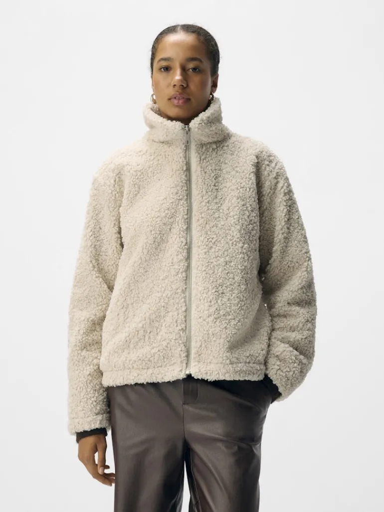 OBJFREYA RE L/S JACKET NOOS white sand