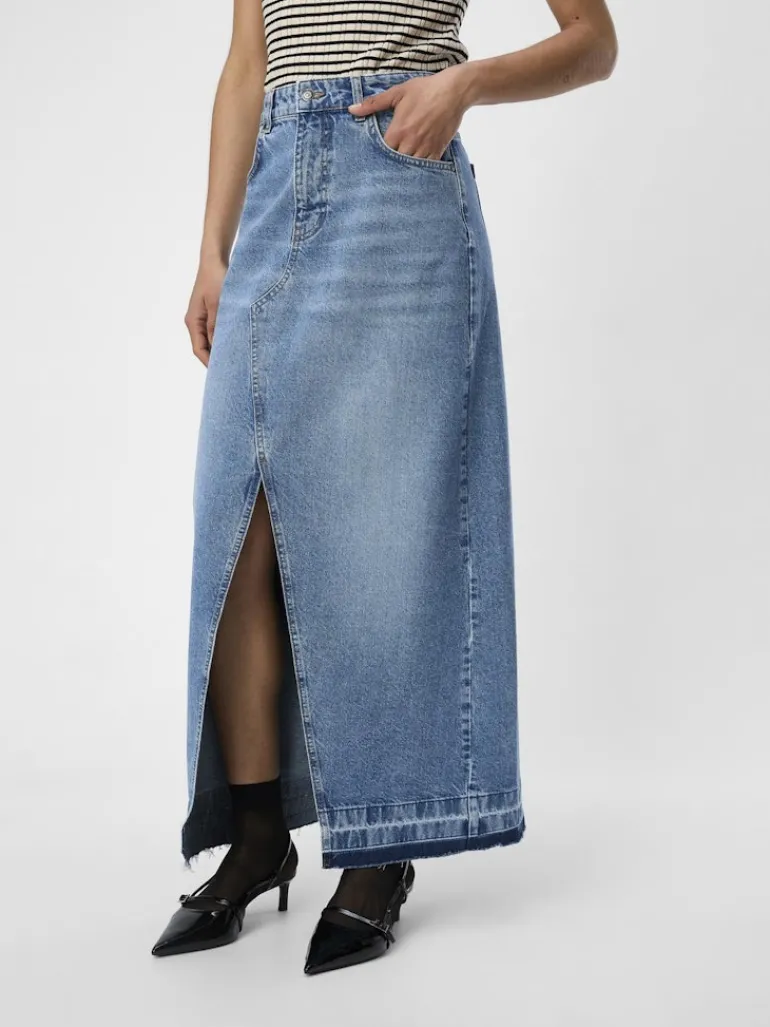 OBJHARPER HW DENIM SKIRT 132 medium blue denim