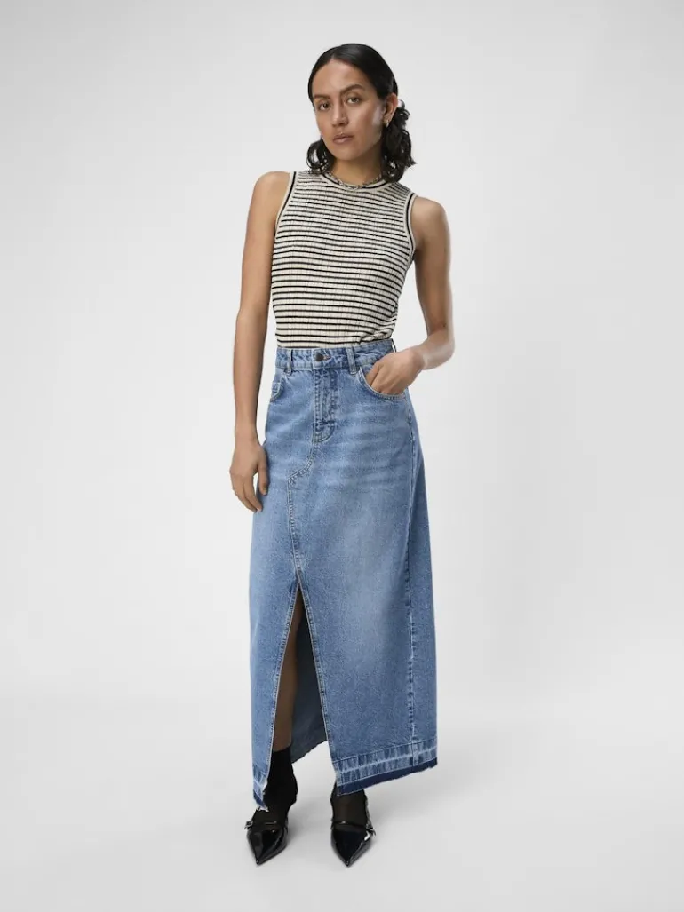OBJHARPER HW DENIM SKIRT 132 medium blue denim