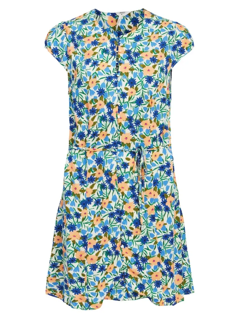 OBJHIROMI S/S SHORT DRESS 126 cloud dancer