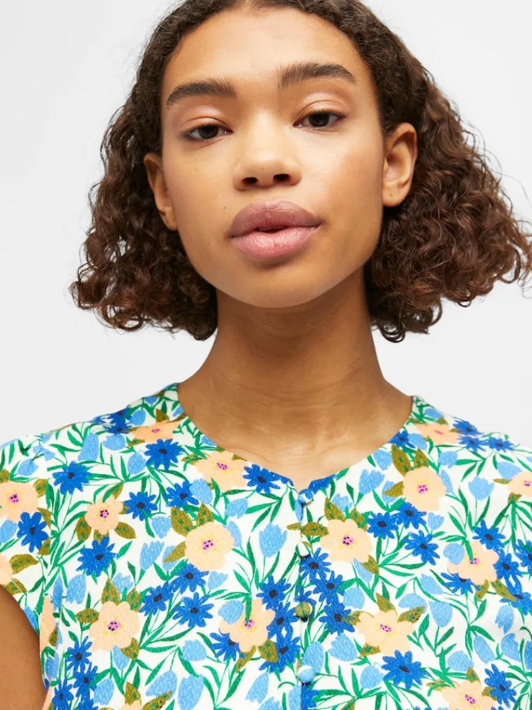 OBJHIROMI S/S SHORT DRESS 126 cloud dancer