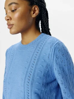 OBJINGE L/S RE O-NECK KNIT NOOS cornflower blue