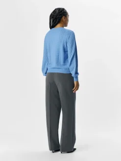 OBJINGE L/S RE O-NECK KNIT NOOS cornflower blue