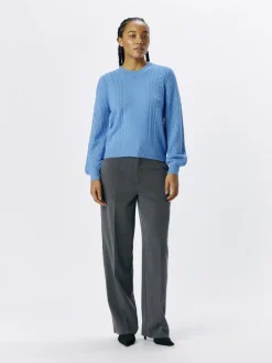 OBJINGE L/S RE O-NECK KNIT NOOS cornflower blue