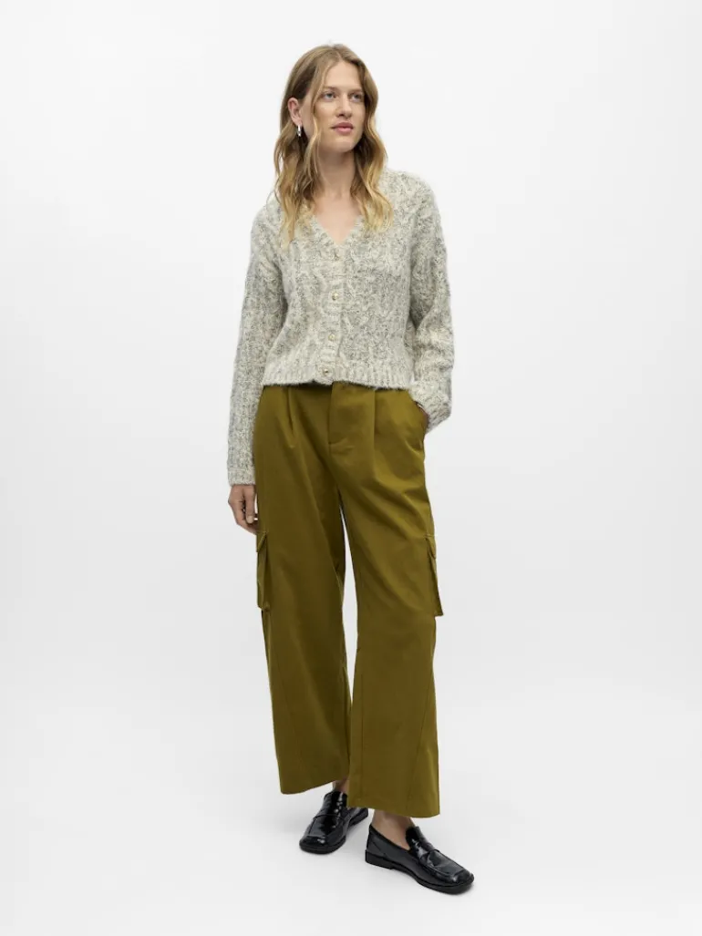 OBJINUK L/S LO KNIT PULLOVER 142 white sand