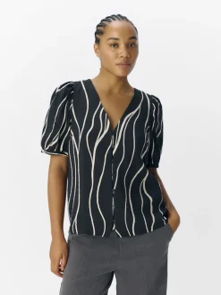 OBJJACIRA S/S V-NECK TOP NOOS black