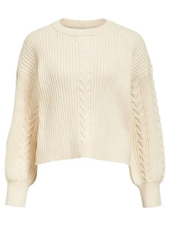 OBJJONY LO L/S KNIT PULLOVER 136 sandshell