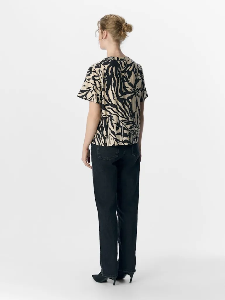 OBJKARINA S/S RE V-NECK TOP NOOS sandshell1