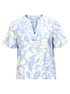 OBJKARINA S/S RE V-NECK TOP NOOS sandshell