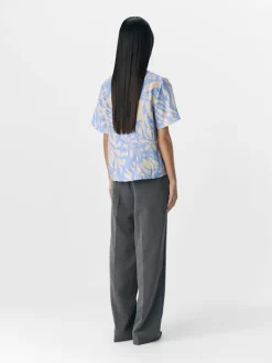 OBJKARINA S/S RE V-NECK TOP NOOS sandshell