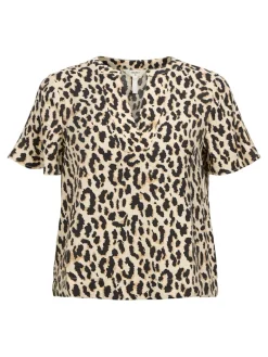 OBJKARINA S/S RE V-NECK TOP NOOS sandshell3