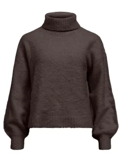 OBJKIMIA L/S LO KNIT PULLOVER 141 seal brown
