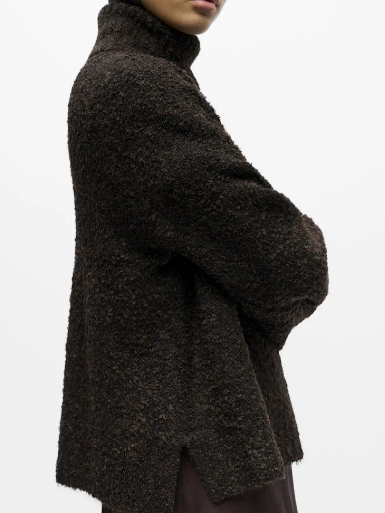 OBJKIMIA L/S LO KNIT PULLOVER 141 seal brown