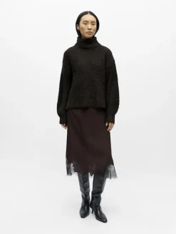 OBJKIMIA L/S LO KNIT PULLOVER 141 seal brown