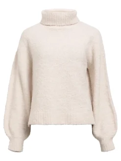 OBJKIMIA L/S LO KNIT PULLOVER 141 white sand