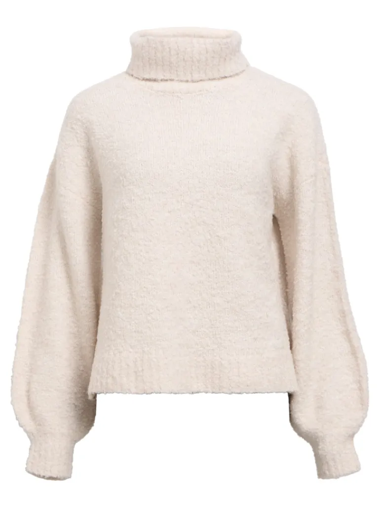 OBJKIMIA L/S LO KNIT PULLOVER 141 white sand