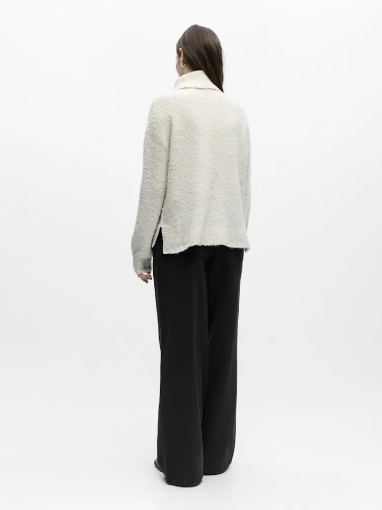 OBJKIMIA L/S LO KNIT PULLOVER 141 white sand