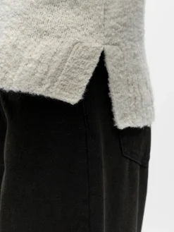 OBJKIMIA L/S LO KNIT PULLOVER 141 white sand