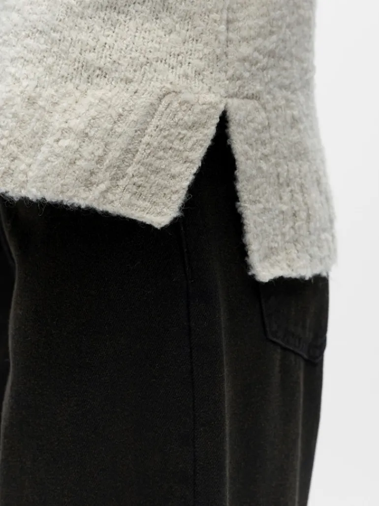 OBJKIMIA L/S LO KNIT PULLOVER 141 white sand