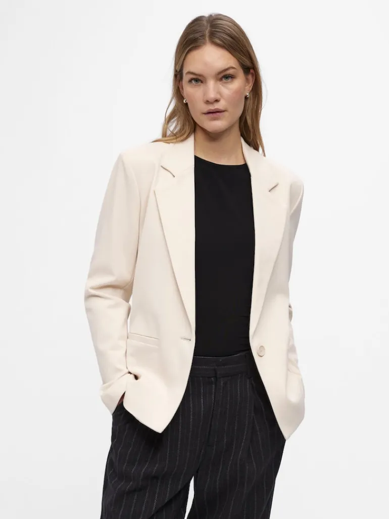 OBJLISA L/S BUTTON BLAZER NOOS sandshell