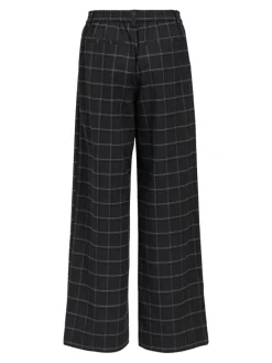OBJLISA WIDE PANT AOP NOOS dark grey melange
