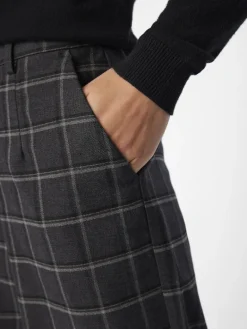 OBJLISA WIDE PANT AOP NOOS dark grey melange