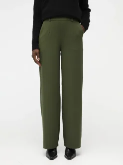 OBJLISA WIDE PANT NOOS dunkelgrün2