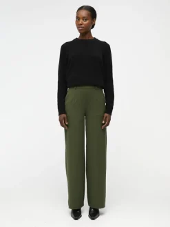 OBJLISA WIDE PANT NOOS dunkelgrün2