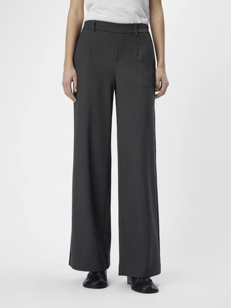 OBJLISA WIDE PANT NOOS medium grey melange