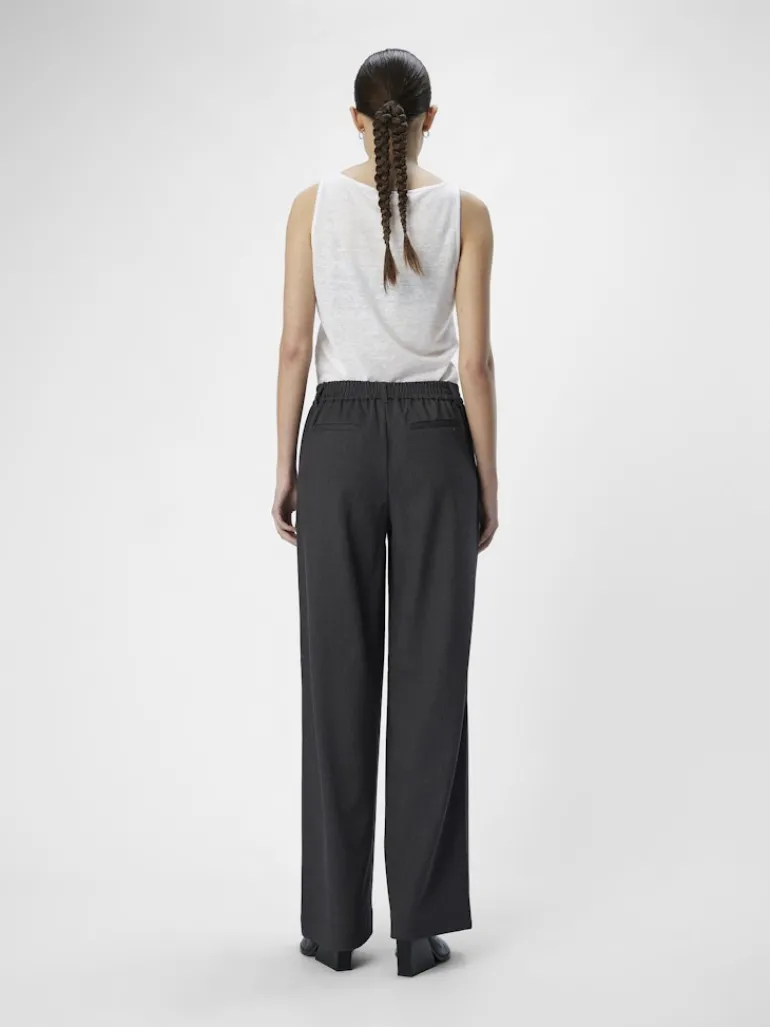 OBJLISA WIDE PANT NOOS medium grey melange