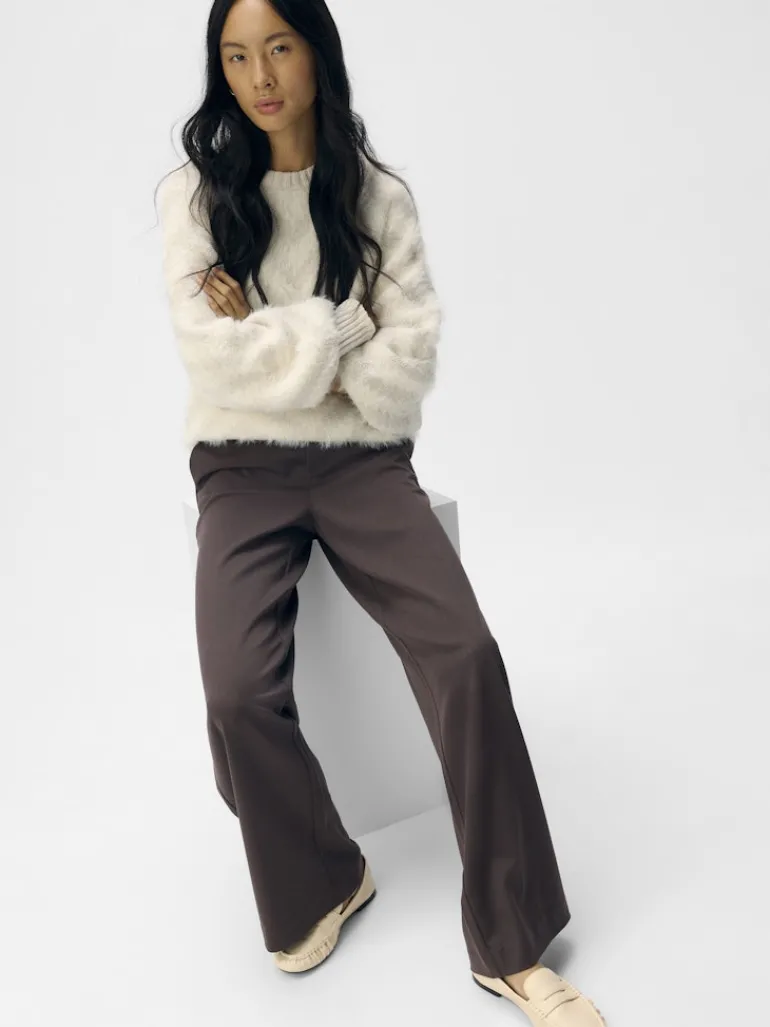 OBJLISA WIDE PANT NOOS seal brown
