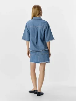 OBJMELIA MW SHORT SKIRT 138 light blue denim