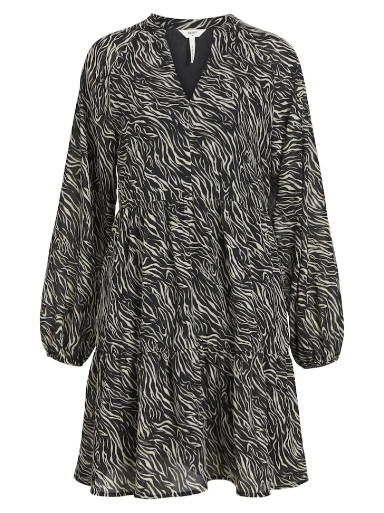 OBJMILA GIA L/S DRESS NOOS schwarz2