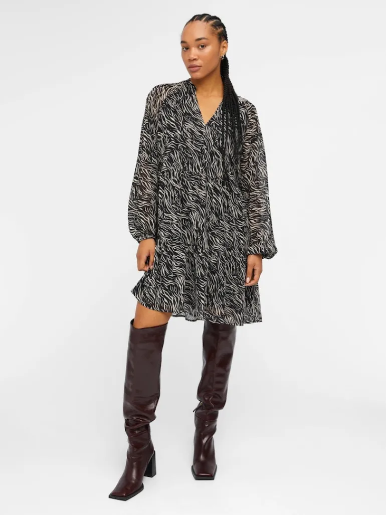 OBJMILA GIA L/S DRESS NOOS schwarz2
