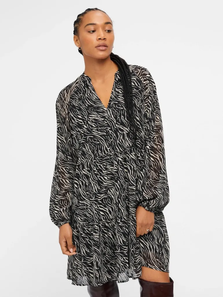 OBJMILA GIA L/S DRESS NOOS schwarz2