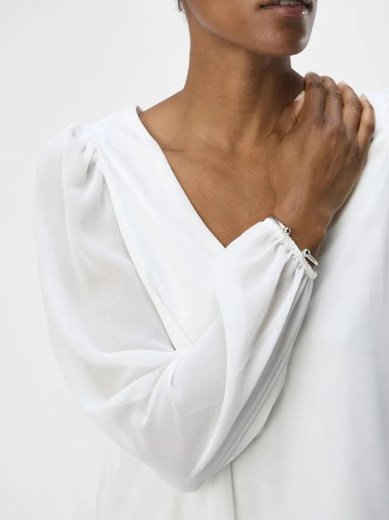 OBJMILA RE L/S V-NECK TOP NOOS cloud dancer