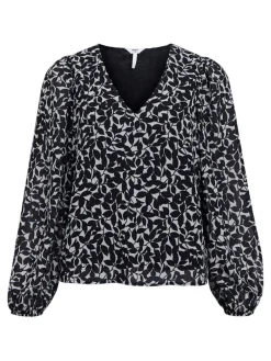 OBJMILA RE L/S V-NECK TOP NOOS sandshell