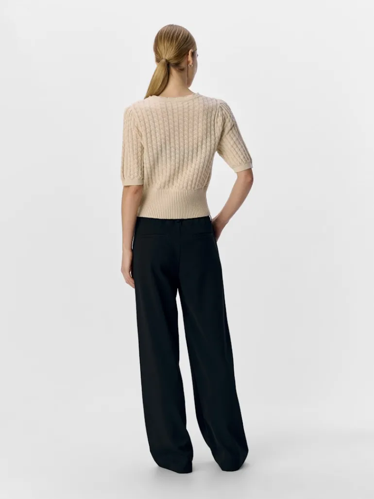 OBJNOEMI KNIT 2/4 RE CARDIGAN 138 sandshell