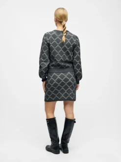 OBJPILUNA L/S RE KNIT CARDIGAN 142 dark grey melange