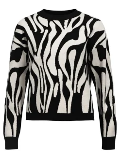 OBJRAY LO L/S KNIT PULLOVER AOP NOOS black3
