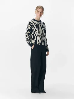 OBJRAY LO L/S KNIT PULLOVER AOP NOOS black3