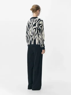 OBJRAY LO L/S KNIT PULLOVER AOP NOOS black3