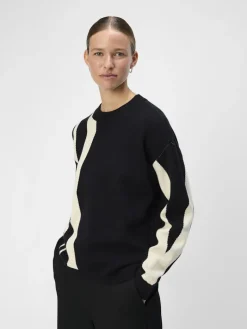 OBJRAY LO L/S KNIT PULLOVER AOP NOOS black4