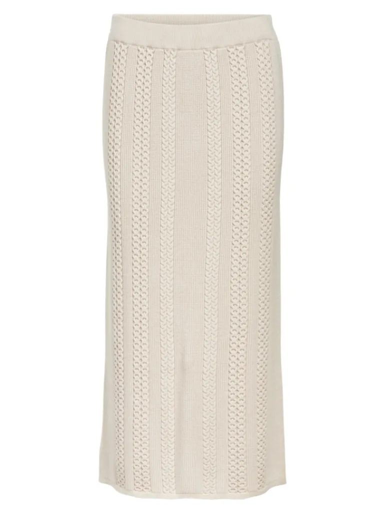 OBJREYNARD HW CABLE KNIT SKIRT DIV silver gray